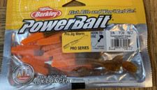 Berkley PowerBait #PBBPSJW-3-3" PFO Pro Jig Worm Pumpkinseed Flo Orange-1pk 15pc