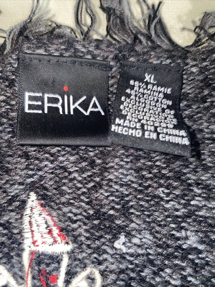 Chaleco Suéter Navidad Vintage Años 90 Talla XL Bordado Árbol Pan de Jengibre Feo Swe Foto 4 de 4