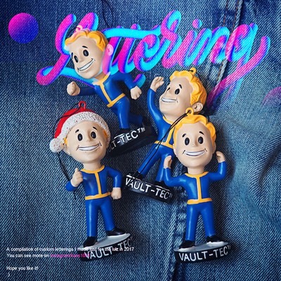 Lot of 4/Set Rare Fallout 4 Vault Boy Holiday Ornament Christmas Tree Pendant