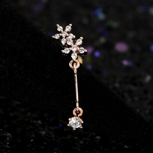 Gem Crystal Ear Cartilage Helix Ring Bar Stud Ear Cuff Climber Piercing Earring - Picture 139 of 268
