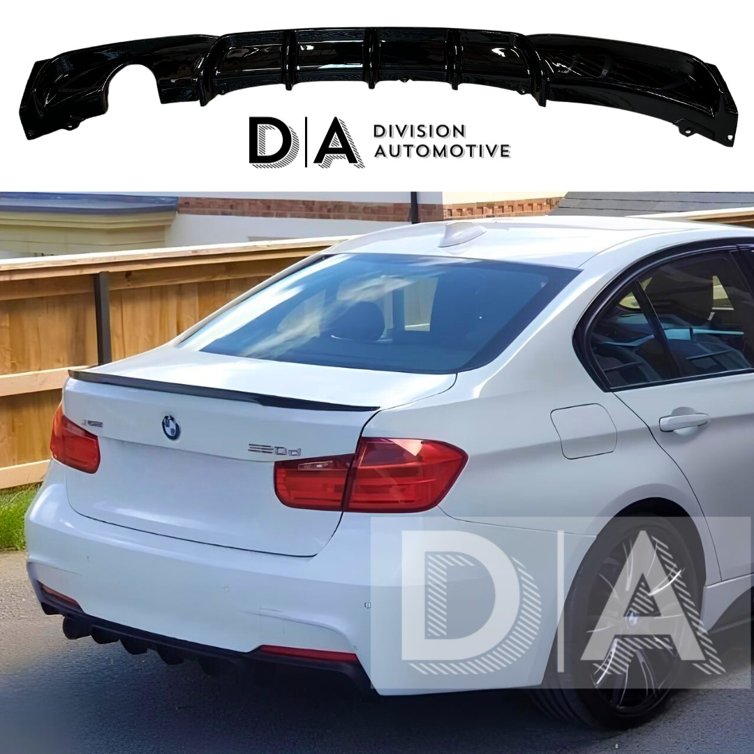 BMW 3 SERIES F30 F31 GLOSS BLACK REAR DIFFUSER VALANCE LIP SPOILER SINGLE 1 EXIT