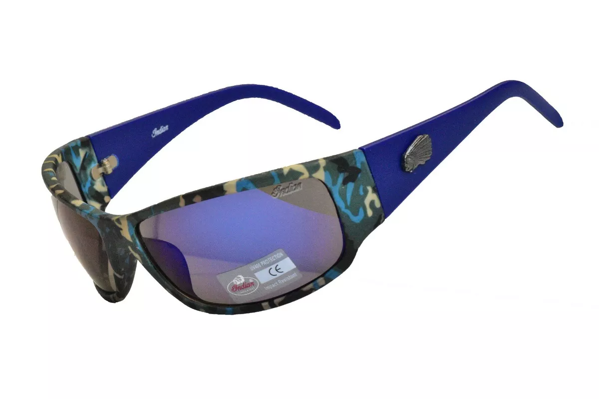 Indian Sunglasses Solid Smoke Lens Men Motorcycle Driving Wraparound UV100 New