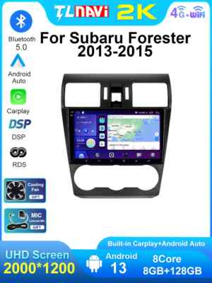 Android 13 CarPlay Stereo System w/ HD Display For Subaru Forester 2013-2015