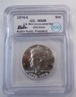 1976 S Silver Kennedy Half Dollar Bicentennial ICG MS68 Austin Hutto Signature