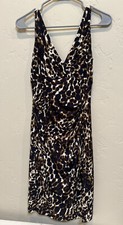 Lauren Ralph Lauren Faux Wrap Animal Print Dress Womens Size 4 Formal