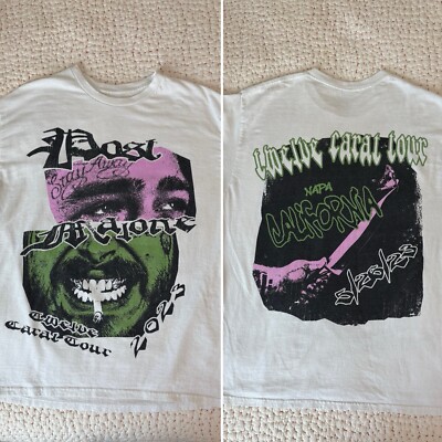 Post Malone Cheatin Snakes Shirt L double sided 12 Carat Large Napa Streetwear