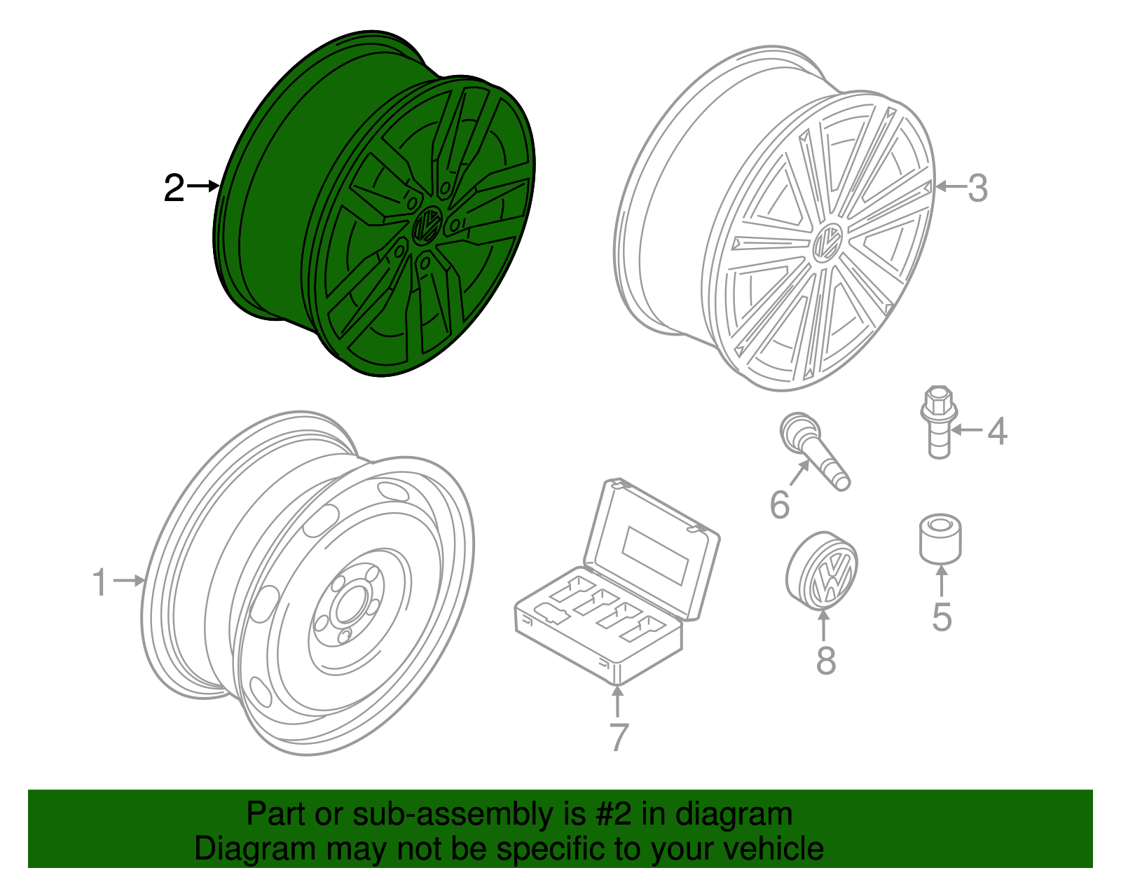 Genuine Volkswagen Wheel Alloy 5G0601025BTFZZ eBay