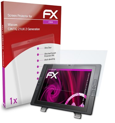 atFoliX Glasfolie für Wacom CINTIQ 21UX 2 Generation Panzerfolie 9H Schutzpanzer