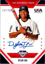 Dylan Lina 2020 USA Stars & Stripes #15U-DL National Team Signatures Auto /299