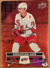 Sebastien Aho #DC-40 2021-22 Upper Deck Tim Hortons Red Die Cut - Hurricanes