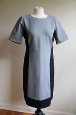 J. Crew Factory 10 Gray Black Colorblock Ponte Short Sleeve Dress A9687