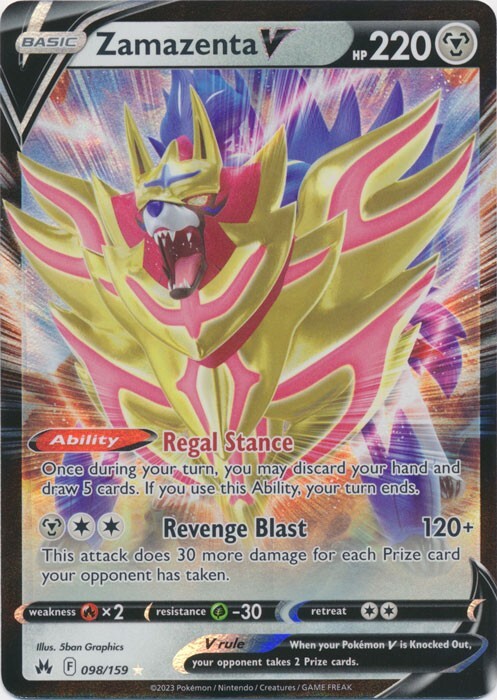 Zamazenta V 098/159 Ultra Rare Crown Zenith Pokemon TCG