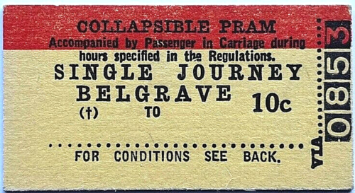 VR Ticket - BELGRAVE - 10c Collapsible Pram Single - 第 1/2 張圖片