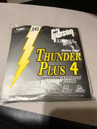 New Gibson Strings Medium Gauge Thunder Plus 4 Stainless Steel Roundwound