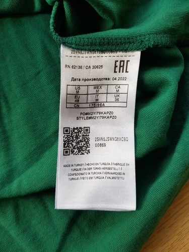 Guess Short Sleeve T-Shirt M Medium Green Embroidered - Picture 5 of 7