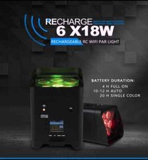 Uplight Wireless Control 6x18w RGBWAUV Recharge LED Par Stage Effect Party Light