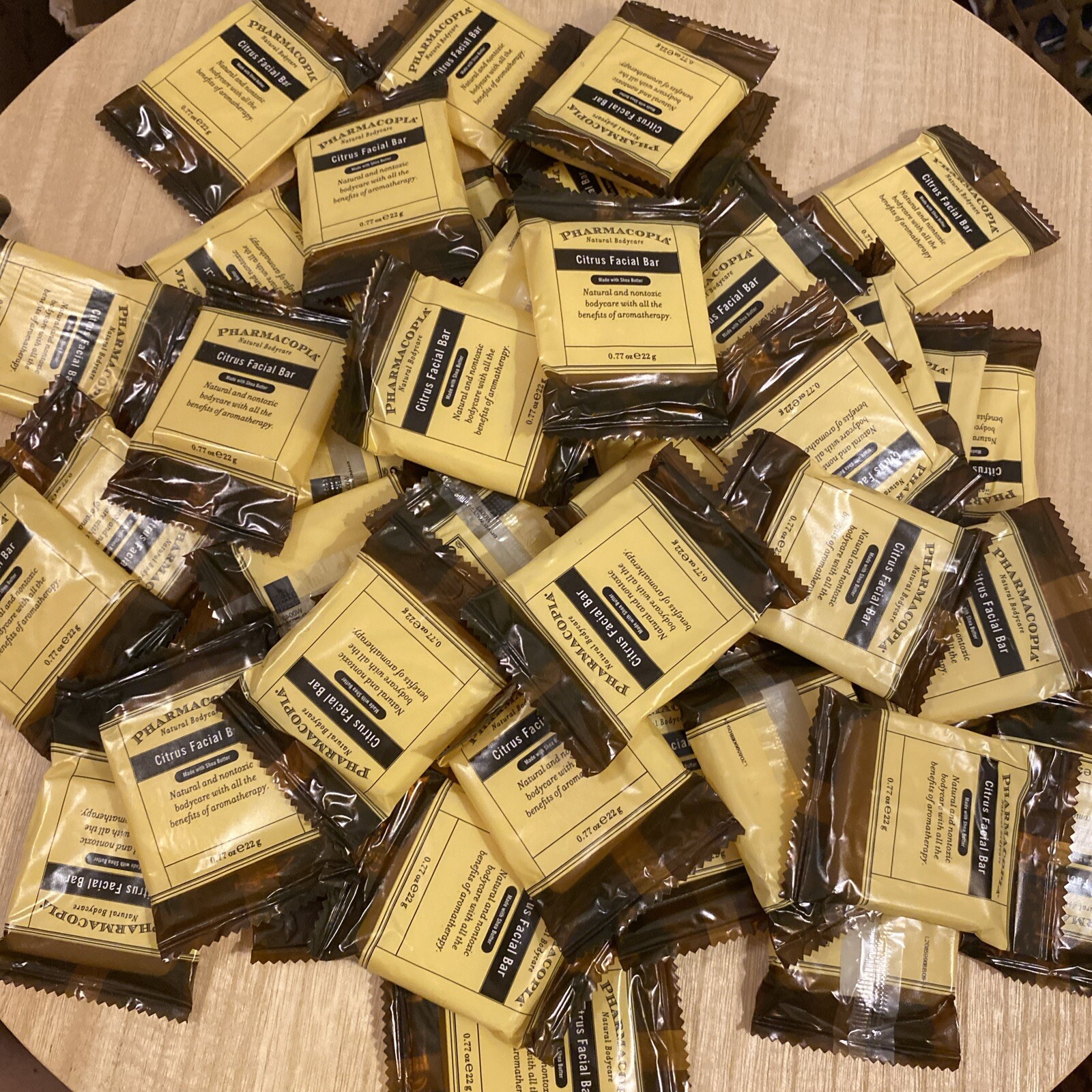 Pharmacopia Citrus Body Facial Bar Soap .77 oz Travel Size Lot of 50 Shea Butter