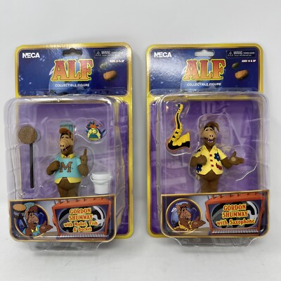 Lot of 2 NECA ALF Gordon Shumway Mallet Fish Bucket Saxophone Figures Haulathon