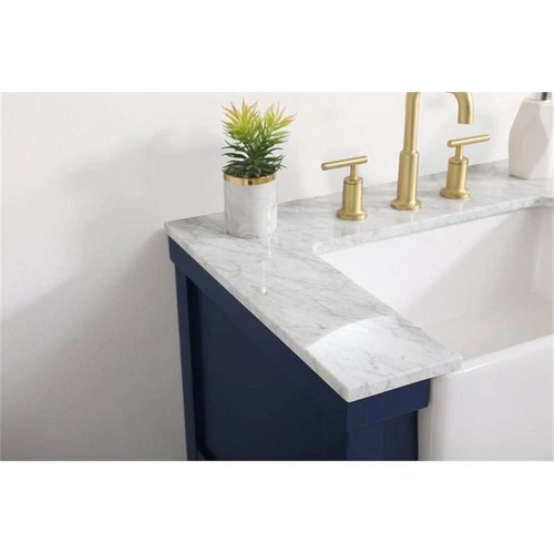 Elegant Decor Clement 30" Aluminum MDF Single Bathroom Vanity in Blue - Picture 4 of 8