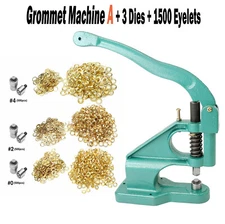 3 Dies #0/2/4 Hand Press Eyelet Grommet Machine Heavy Duty Hole Punch Tool Kit