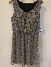 AB Studio Women Sz XL Boho Mob Wife Animal Print Knee Length Dress NWT