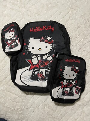 Sanrio Hello Kitty 3pc Backpack Lunch bag Pencil Case/Sz6.30 x 11.40 x ...