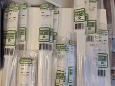 Evergreen Scale Models Opaque White Strip Styrene - 24"  Models 390-415