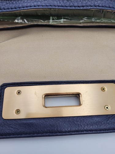 Talbots Navy Leather Mini Bag Handbag Purse Shoulder Bag Small Classic - Picture 3 of 7