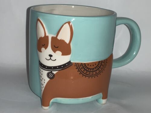 2022 TASSE EN CÉRAMIQUE ECCOLO 3D WELSH CORGI FOOTED 16 OZ ECU - Photo 1 sur 8