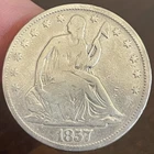 1857 Seated Liberty SILVER Half Dollar ~ 90% Silver 50c