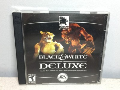 Black & White Deluxe PC Games EA Lionhead NTSC 2 Disc Cd Rom Game Creature Isle