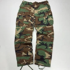 Propper Mens Army Cargo Pants L Forest Camo Double Knee Utility Military Retro