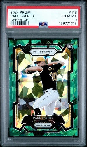 2024 Panini Prizm - Paul Skenes #118 Green Ice Prizm (RC) PSA 10