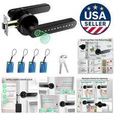 Matte Black Fingerprint Door Lock - 100 User Access, Effortless Security Upgrade