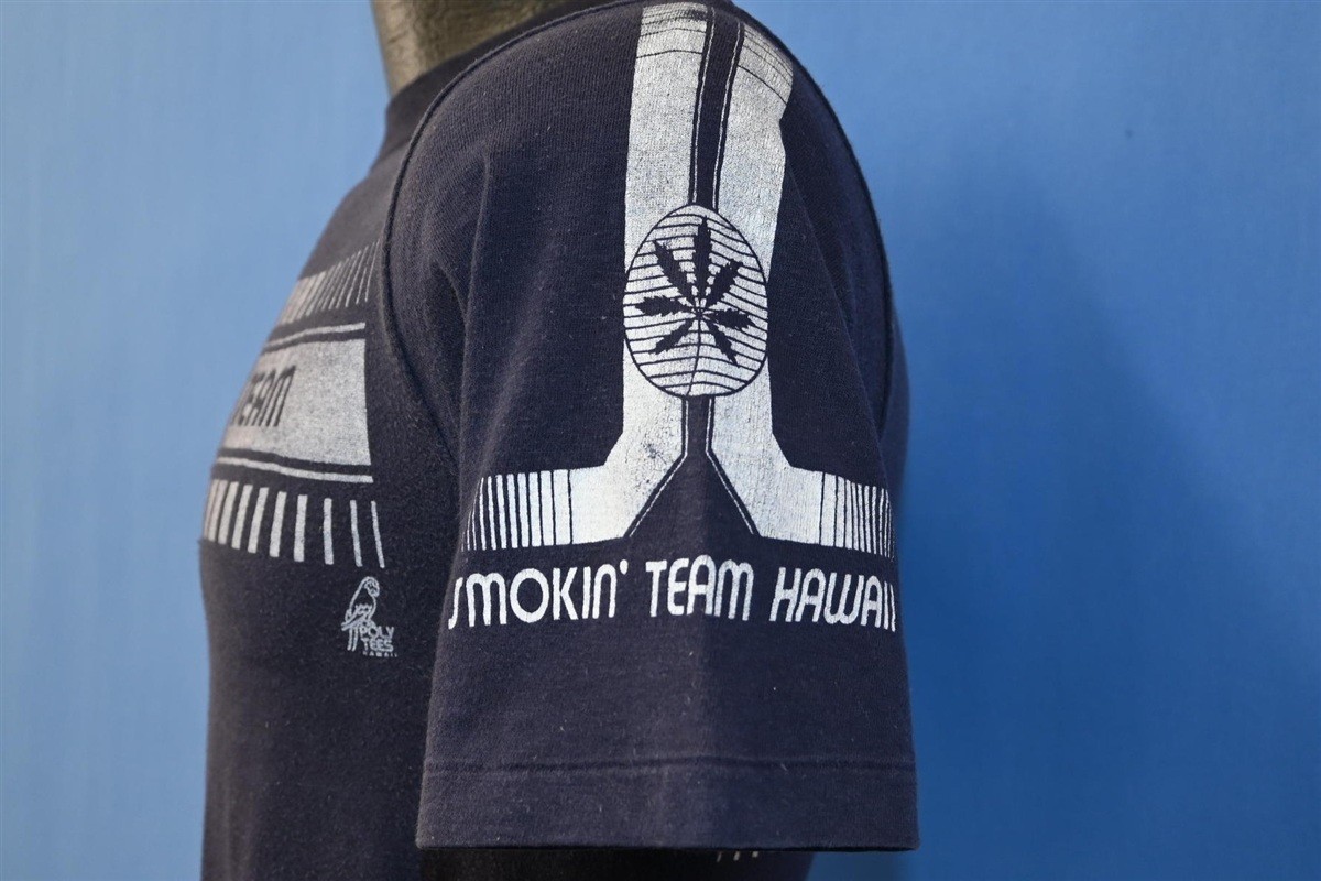 vintage 70s SMOKIN TEAM HAWAII GANJA WEED MARIJUANA SUNSTROKES t-shirt SMALL S image 3