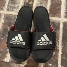 SIZE 8 Men Adidas Adilette Comfort Slides Sandal Slippers ShowerBlack Silver