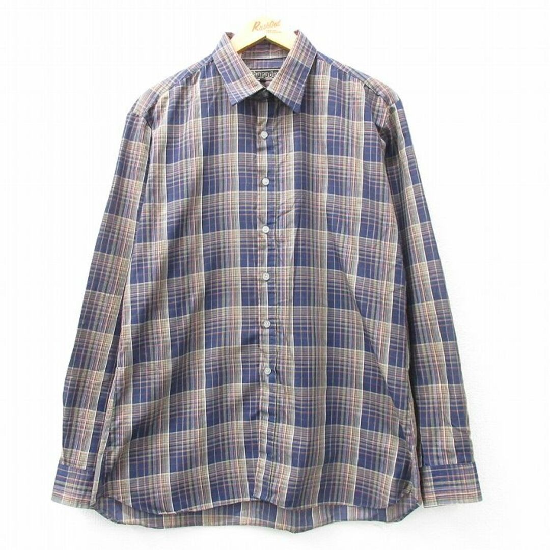 ALTRA M camicie vintage manica lunga uomo 00s blu navy altro check usate SSYR 0