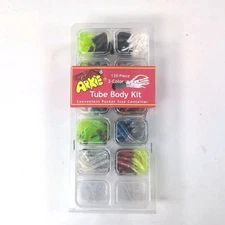 New Arkie Shad Body & Grub 130 Piece Kit Fishing Lures Tackle Weights Hooks 