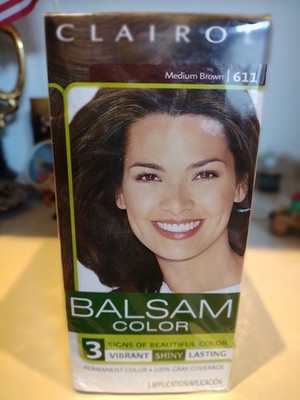 Three (3) Clairol Balsam Permanent Hair Dye, 611 Medium Brown Hair Color New
