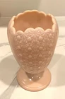Fenton Rose Pastel Daisy & Button Pink Milk Glass Cupped Top