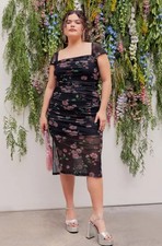 Cider Floral Mesh Plus Size Midi Dress 2XL NWT New