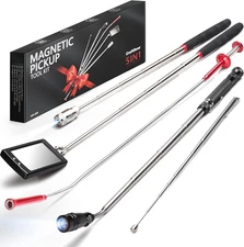 Telescoping Magnetic Pickup Tool Set, Inspection Mirrors and Four Claw Grabber T