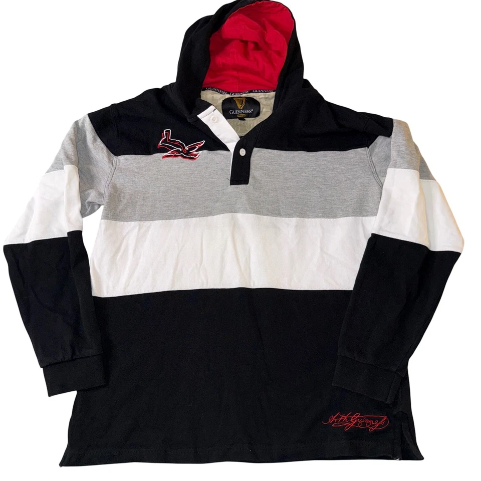 Guinness 1759 Sudadera con Capucha Bloque de Color Bordado Logo Cerveza Gráfico Hombres Sudadera Foto 2 de 4