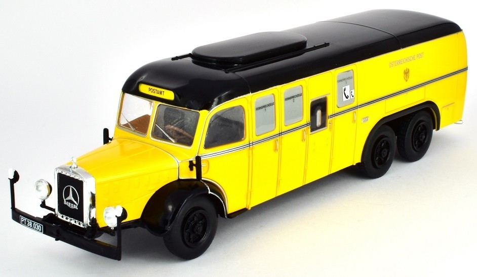 Autobus Miniature Mercedes Benz O 10000 Diesel 1938 IXO Jaune 1/43
