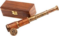 Antique Marine Brass Telescope Nautical Spyglass For Hiking Travelling Telescope