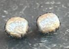 Vintage MIRIAM HASKELL Gold Tone BAROQUE PEARL Round Clip EARRINGS
