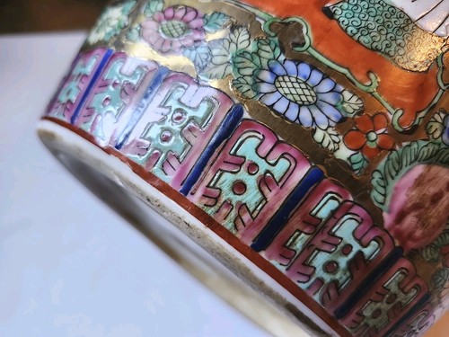 Tarro grande de jengibre de porcelana rosa familiar china de 14,5" con tapa - marca en la parte inferior - Imagen 19 de 22
