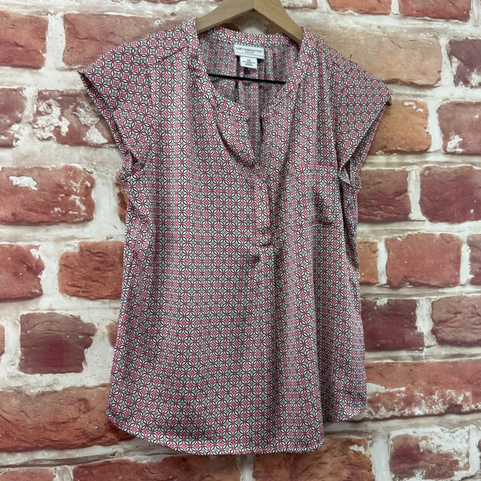 Liz Claiborne Top Womens Small Petite Multicolor Floral Casual Career Shirt - Image 2 of 4