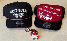 Deadpool & Wolverine Hat lot with Keychain Chimichanga Best Bubs Red/Black Hats