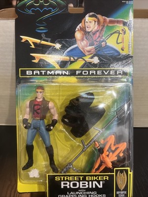 New Batman Forever STREET BIKER ROBIN w Launching Grappling Hooks & Battle Staff